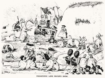 Forhistorisk Lord Mayors Show, 1894 (penn og blekk) av Edward Tennyson Reed