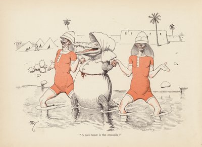 Haler med en vri: Krokodillen (farge litho) av Edward Tennyson Reed