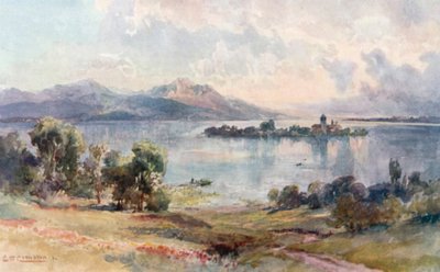Chiemsee – Kvinneøya (fargelitografi) av Edward Theodore Compton