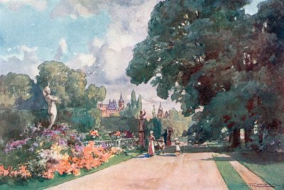 Hannover – Herrenhausen (fargelitografi) av Edward Theodore Compton