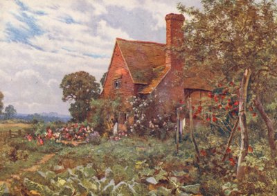 Den ensomme hytta der jeg overnatter (farge litho) av Edward Wilkins Waite