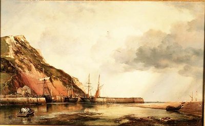 Axmouth Harbour, Devon-Low Water av Edward William Cooke