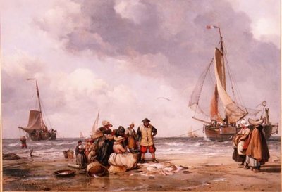Fiskere som teller fangsten av Edward William Cooke