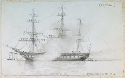 #39;Udødelig#39; Gibraltar, 4. april 1861 av Edward William Cooke
