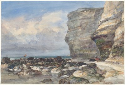 Rocky Beach og klippene ved Fécamp av Edward William Cooke