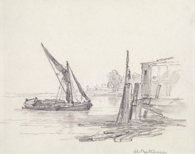 Utsikt over Themsen ved Battersea av Edward William Cooke