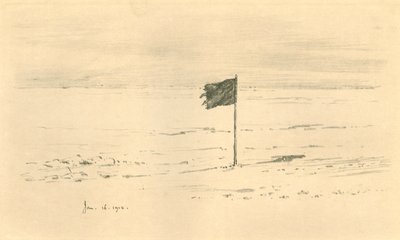 Black Flag Camp. - Amundsens svarte flagg innen noen få mil fra Sydpolen, 1912, 1913 av Charles Edward Wilson