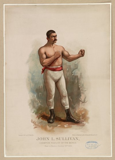 John L. Sullivan, verdensmester i pugilist, ca. 1883 (kromolitografi) av Edward Windsor Kemble