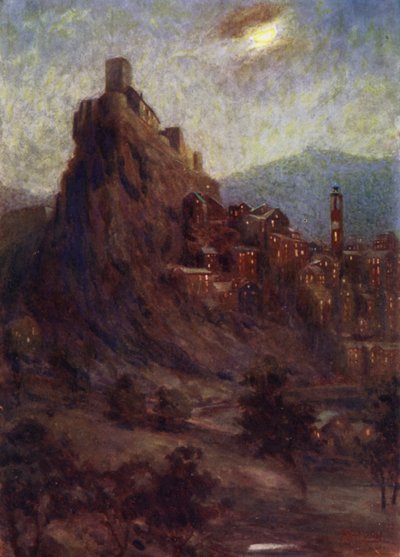 Korsika: Corte, citadellet (farge litho) av Edwin Arthur Norbury