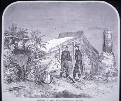 Sketcher of Army Life - Weighing Out Rations, fra 