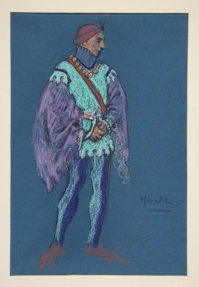 En Herald, kostymeskisse for Henry Irving av Edwin Austin Abbey
