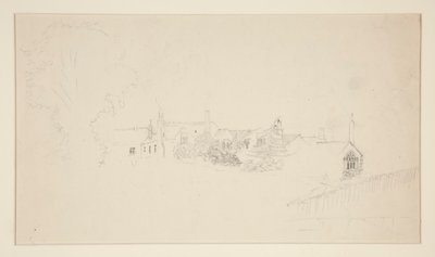 Arkitektstudie (recto); Ornamental skisser (verso) av Edwin Austin Abbey