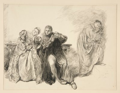 Bianca og Lucentio, fra akt III, Scene i, Taming of the Shrew av Edwin Austin Abbey