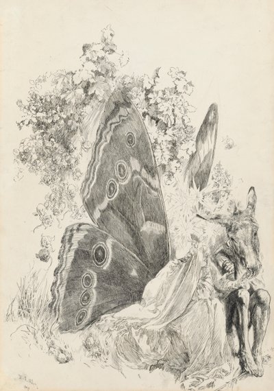 Bunn og Titania, illustrasjon for En midtsommernatt av Edwin Austin Abbey
