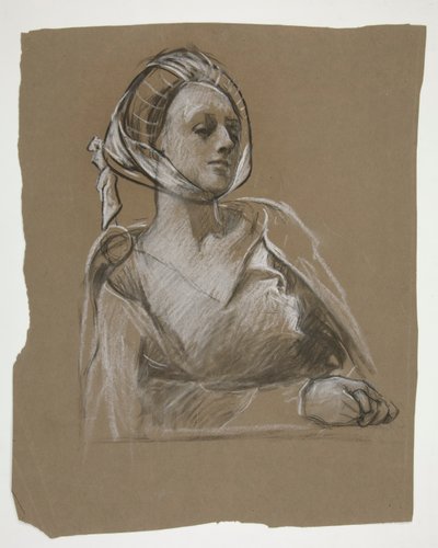 Byste av en kvinne: studere for av Edwin Austin Abbey
