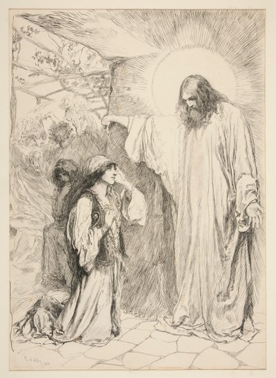 Kristus og Maria Magdalena av Edwin Austin Abbey