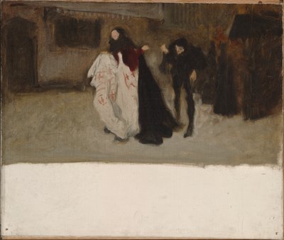 Komposisjonsstudie, for Richard, hertugen av Gloucester og Lady Anne av Edwin Austin Abbey