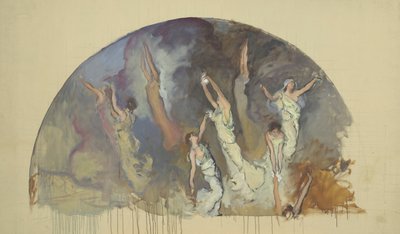 Komposisjonsstudie, for The Spirit of Light, Rotunda, Pennsylvania State Capitol, Harrisburg av Edwin Austin Abbey