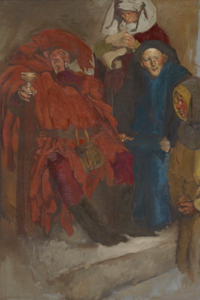 Komposisjonsstudie, muligens for The Merry Wives of Windsor av Edwin Austin Abbey