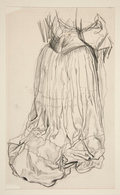 Draperi studie for av Edwin Austin Abbey