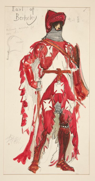 Earl of Berkeley, kostymeskisse for Henry Irving av Edwin Austin Abbey