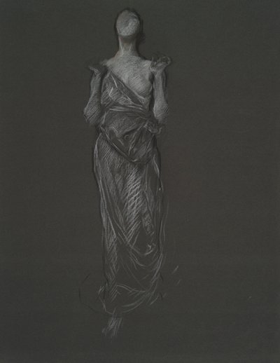 Tidlig figurstudie for av Edwin Austin Abbey