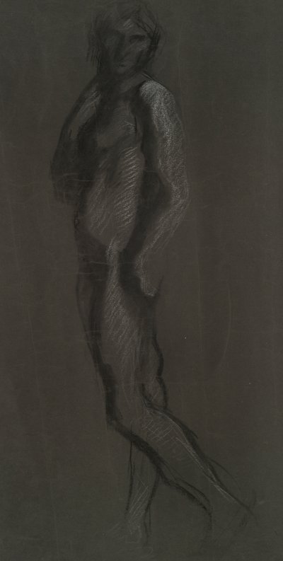 Tidlig figurstudie for av Edwin Austin Abbey