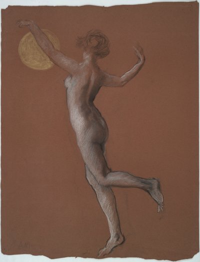 Tidlig figurstudie for av Edwin Austin Abbey