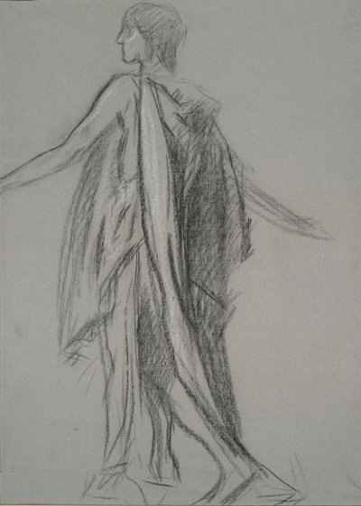 Tidlig figurstudie for av Edwin Austin Abbey