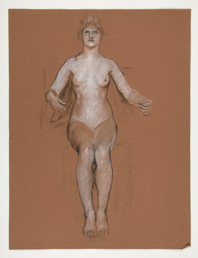 Tidlig studie for figuren til Genius of State, i av Edwin Austin Abbey