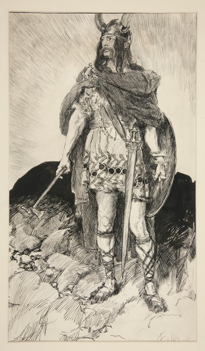 Edgar Armed - Akt V, Scene III, Kong Lear av Edwin Austin Abbey
