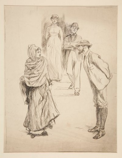 Figur Scene, studie for av Edwin Austin Abbey