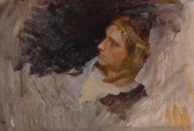 Figurstudie av Hamlet, for The Play Scene, Hamlet, Act III, Scene II av Edwin Austin Abbey