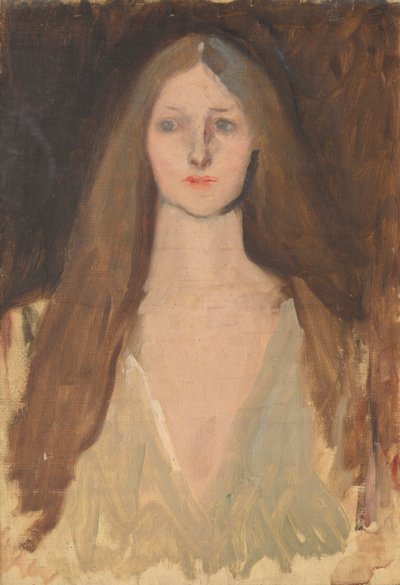 Figurstudie av Ophelia, for The Play Scene in Hamlet, Act III, Scene II av Edwin Austin Abbey