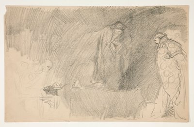 Figur i hvile, skisse for et uidentifisert Shakespeare-skuespill av Edwin Austin Abbey