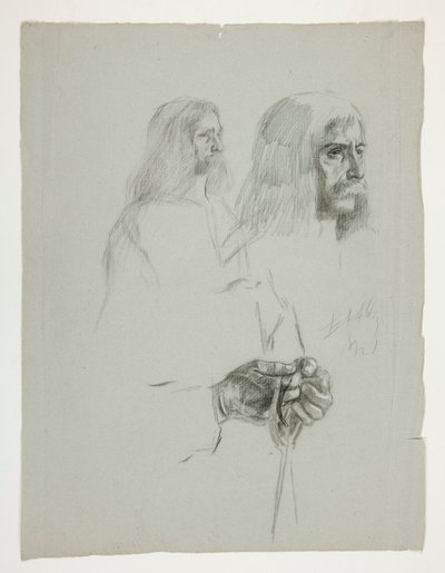 Figurstudier for et av veggmaleriene fra The Quest of the Holy Grail (en serie på femten malerier for Boston Public Library, fullført i 1901) av Edwin Austin Abbey