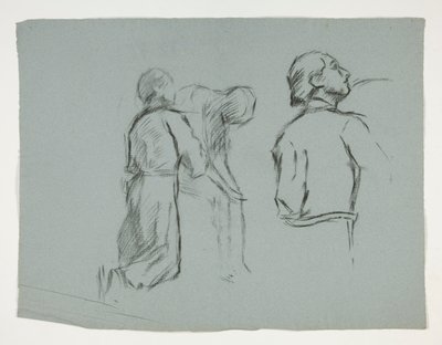 Figurstudier for Knighting of Sir Galahad, fra The Quest of the Holy Grail (en serie på femten malerier for Boston Public Library, fullført i 1901) av Edwin Austin Abbey