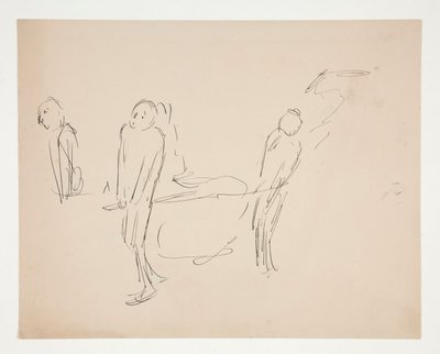 Figurstudie - to menn som bærer en båre av Edwin Austin Abbey