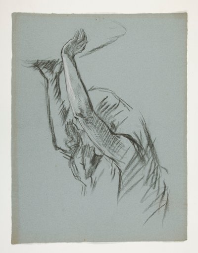 Figurstudie for Castle of the Grail, fra The Quest of the Holy Grail (en serie på 15 malerier for Boston Public Library, fullført i 1901) av Edwin Austin Abbey