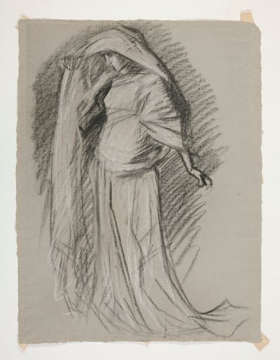 Figurstudie for Castle of the Maidens, fra The Quest of the Holy Grail (en serie på femten malerier for Boston Public Library, fullført i 1901) av Edwin Austin Abbey