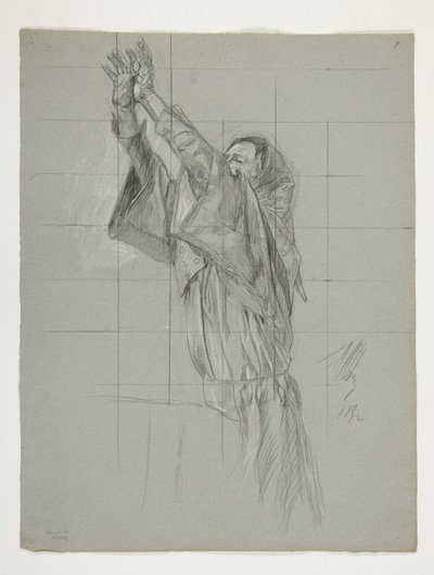 Figurstudie for kong Arthur av Edwin Austin Abbey