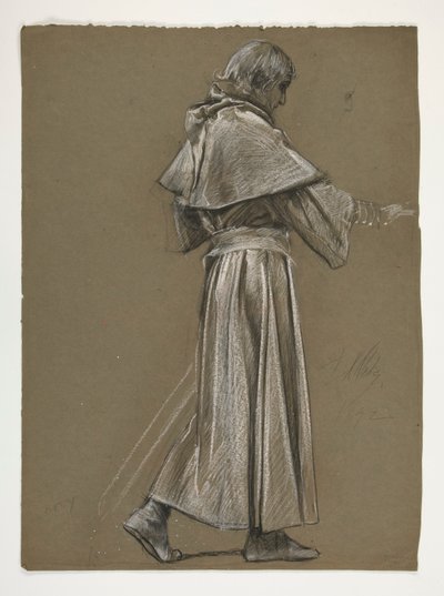 Figurstudie for kong Arthur av Edwin Austin Abbey