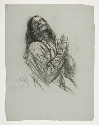 Figurstudie for kong Arthur av Edwin Austin Abbey