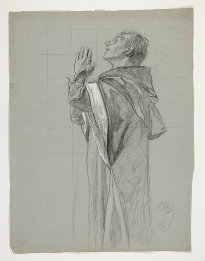 Figurstudie for kong Arthur av Edwin Austin Abbey