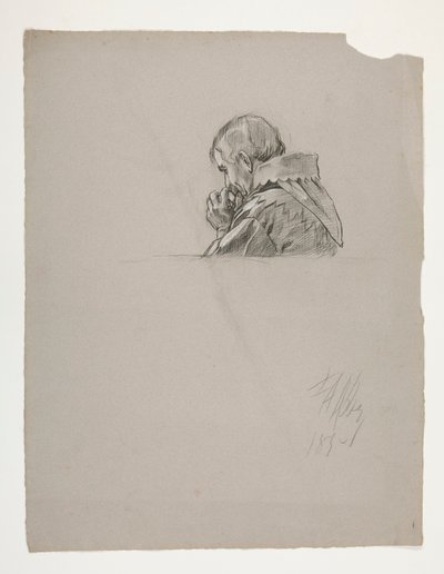 Figurstudie for kong Arthur av Edwin Austin Abbey