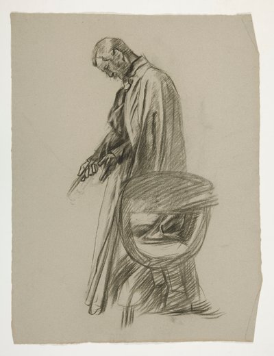Figurstudie for kong Arthur av Edwin Austin Abbey