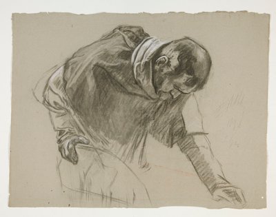 Figurstudie for kong Arthur av Edwin Austin Abbey
