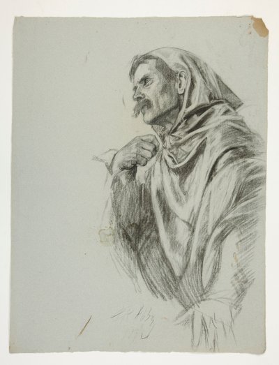Figurstudie for kong Arthur av Edwin Austin Abbey