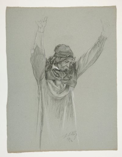 Figurstudie for kong Arthur av Edwin Austin Abbey