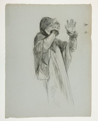 Figurstudie for kong Arthur av Edwin Austin Abbey